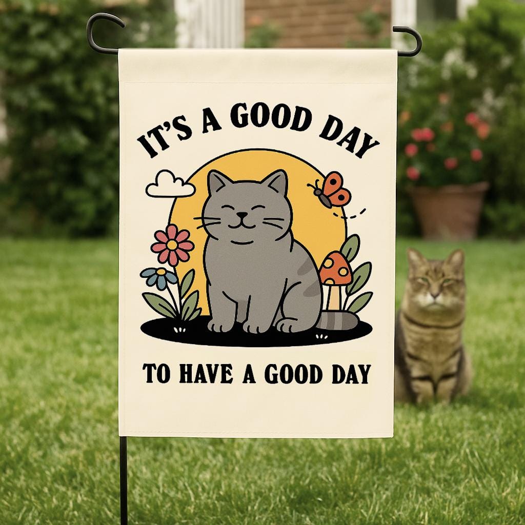 Personalizable Cat Garden Flag, Customizable Outdoor Yard Banner, Cute Kitty Home Decor, Pet Lover Gift, Personalized Cat Lover Decoration