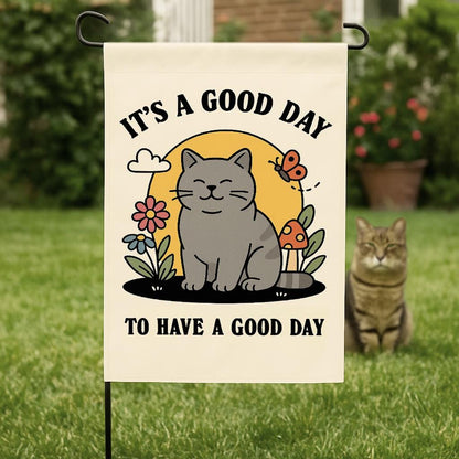 Personalizable Cat Garden Flag, Customizable Outdoor Yard Banner, Cute Kitty Home Decor, Pet Lover Gift, Personalized Cat Lover Decoration
